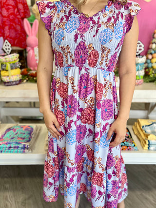 SUE FLORAL MIDI DRESS