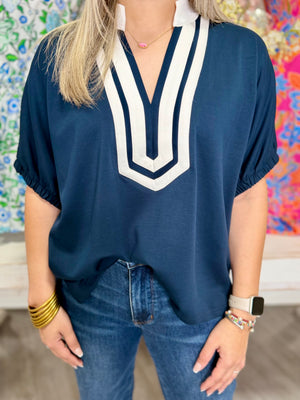 VALERIE NAVY TOP