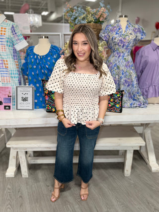 NIKKI POLKA DOT TOP