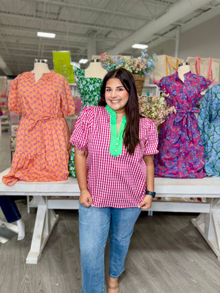 ANGELINA GINGHAM TOP