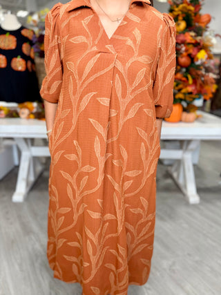 QUINN DRESS-TERRACOTTA