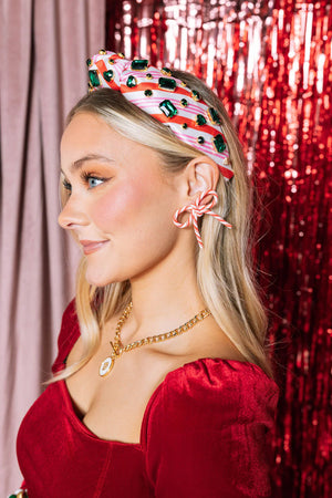 CANDY CANE BOW EARRINGS