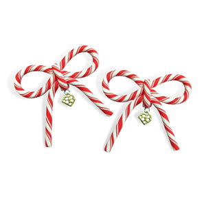 CANDY CANE BOW EARRINGS