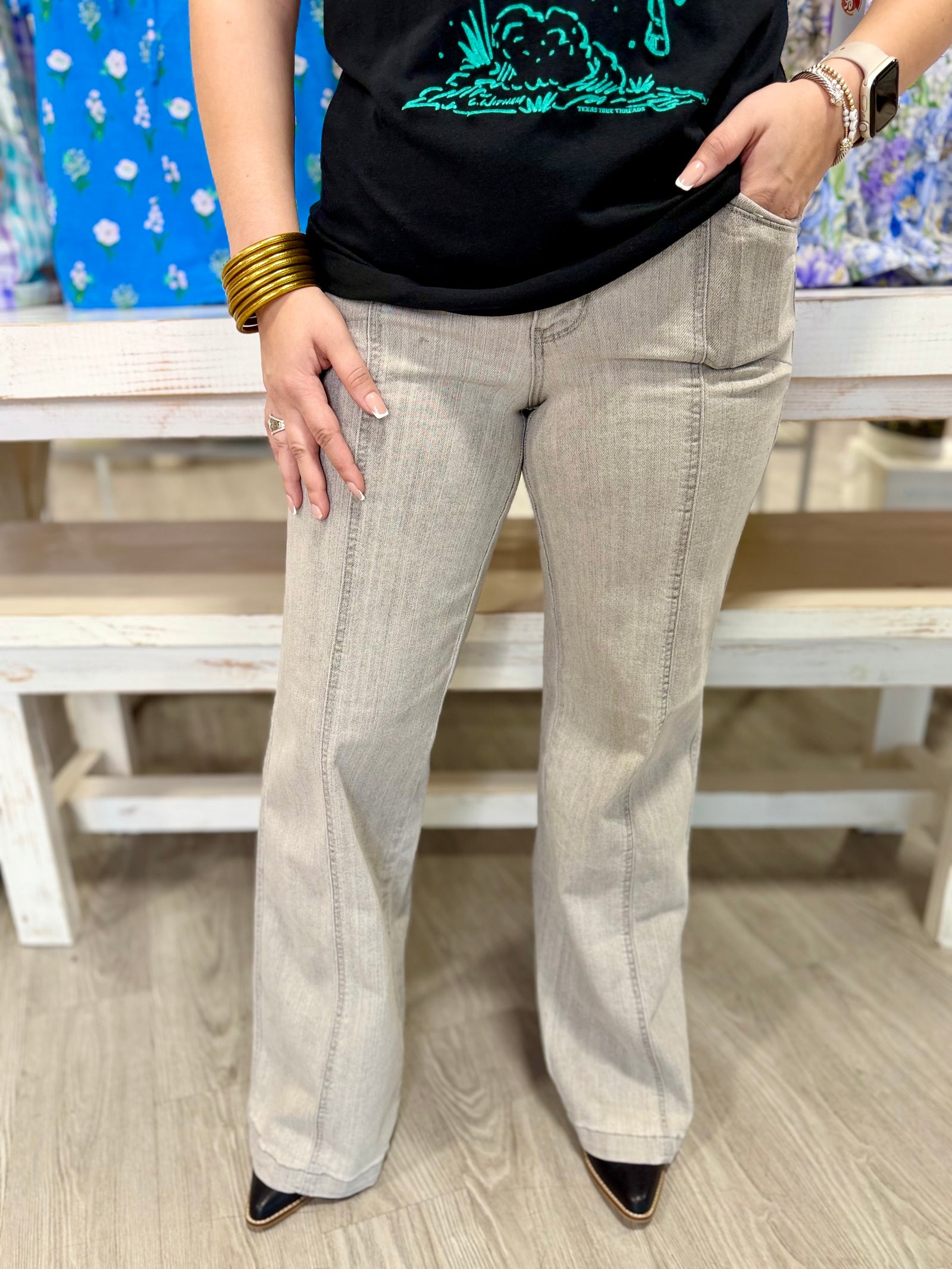 CHARLIE GRAY RETRO WIDE JEANS