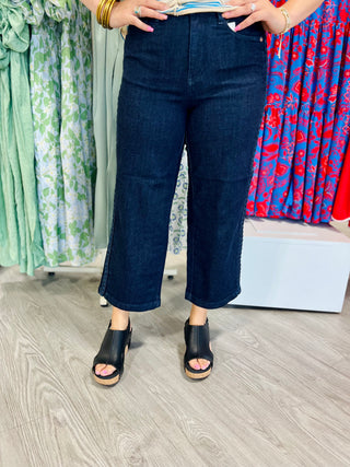 CAITLIN BRAID WIDE CROP JUDY BLUE