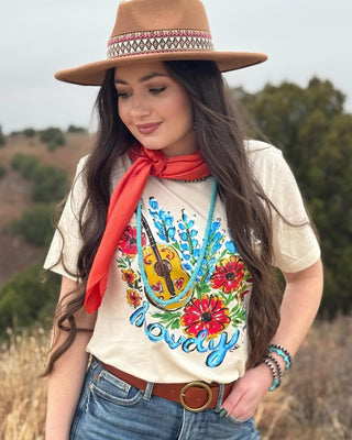 CALLIE ANN STELTER BLUEBONNET HOWDY TEE