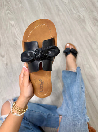 CORKYS TOO CUTE BLACK SANDALS