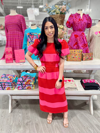 VERONICA RED/PINK DRESS