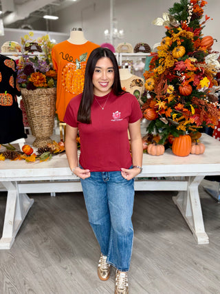 SIMPLY SOUTHERN CARMINE TEACHER TEE