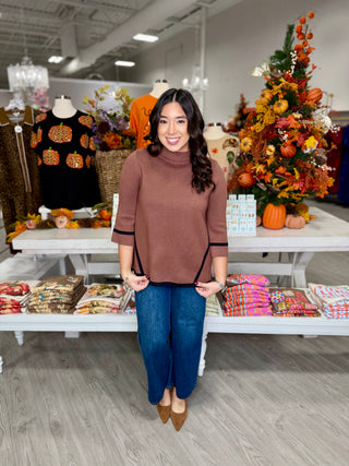 CORINA BROWN SWEATER TOP