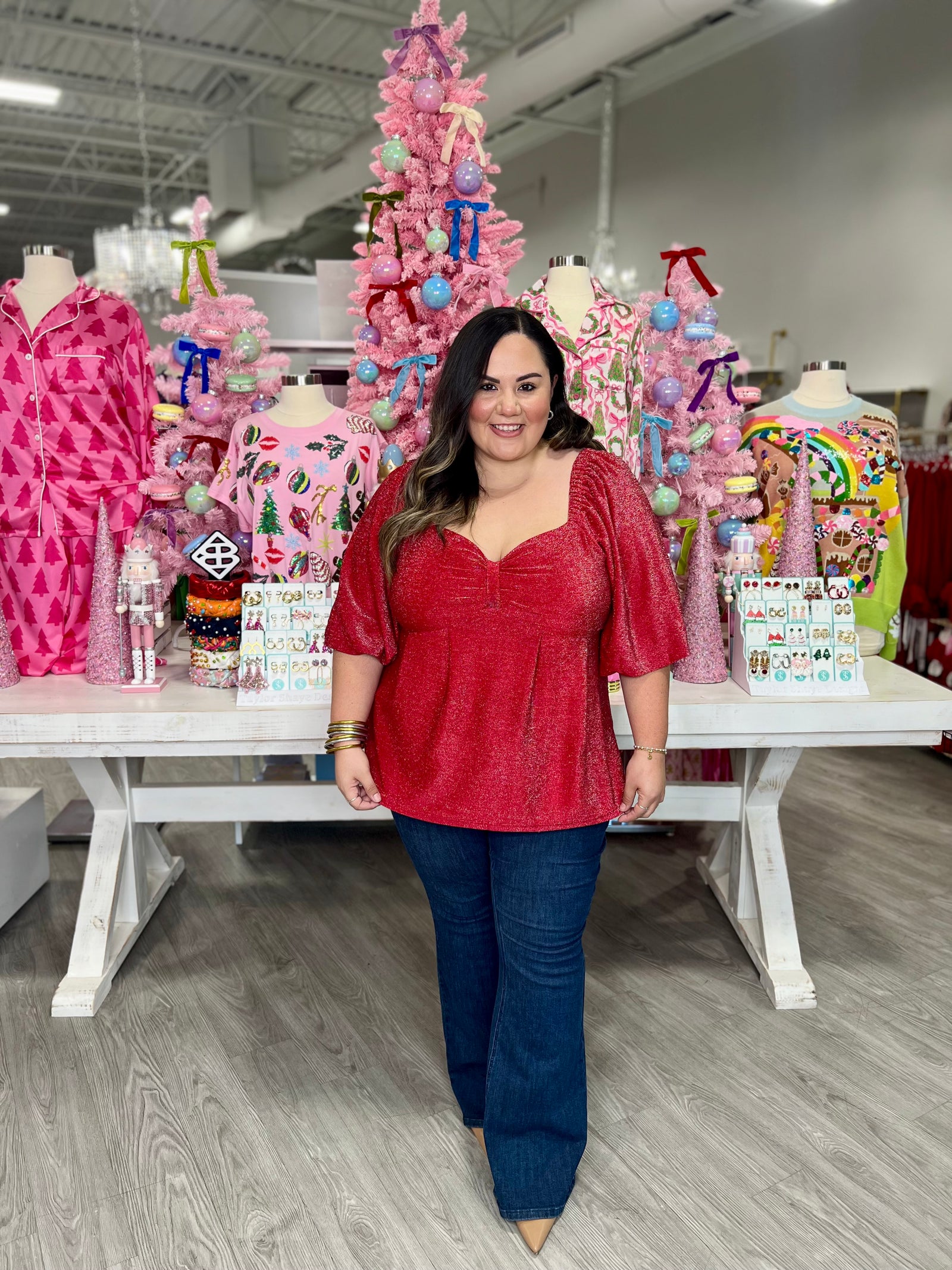 RYLEE RED SPARKLE TOP