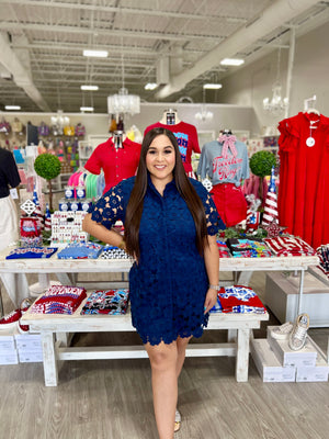 LONG LIVE AMERICA EYELET DRESS