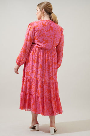 CHERRY BLOSSOM FLORAL MAXI DRESS