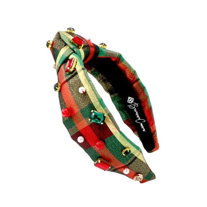 Child Size Classic Christmas Shimmer Plaid Headband