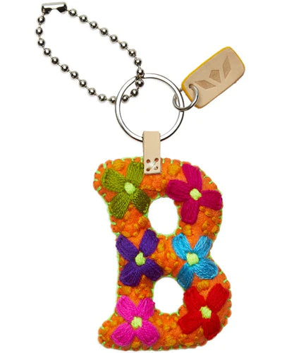 ORANGE FELT CHARM INITIAL B