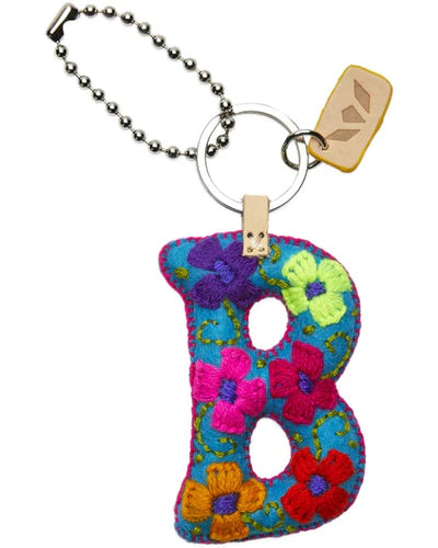 TURQUOISE FELT CHARM INITIAL B