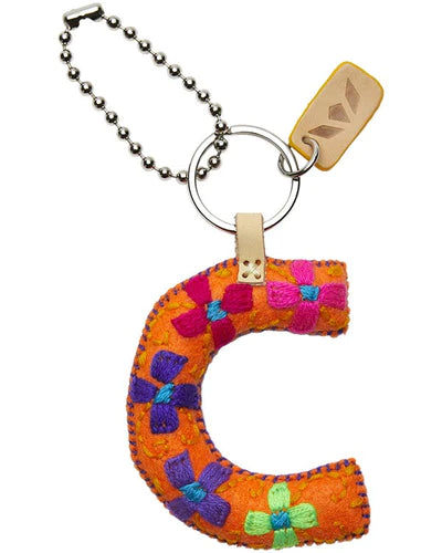 ORANGE FELT CHARM INITIAL C