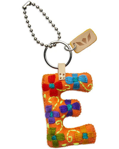 ORANGE FELT CHARM INITIAL E