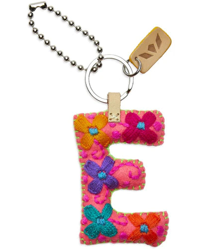 PINK FELT CHARM INITIAL E