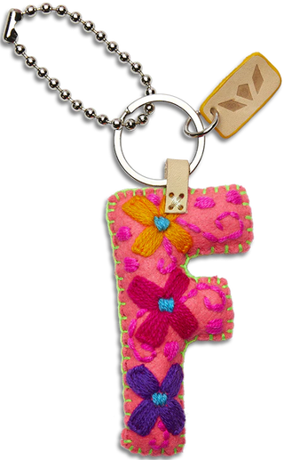 PINK FELT CHARM INITIAL F