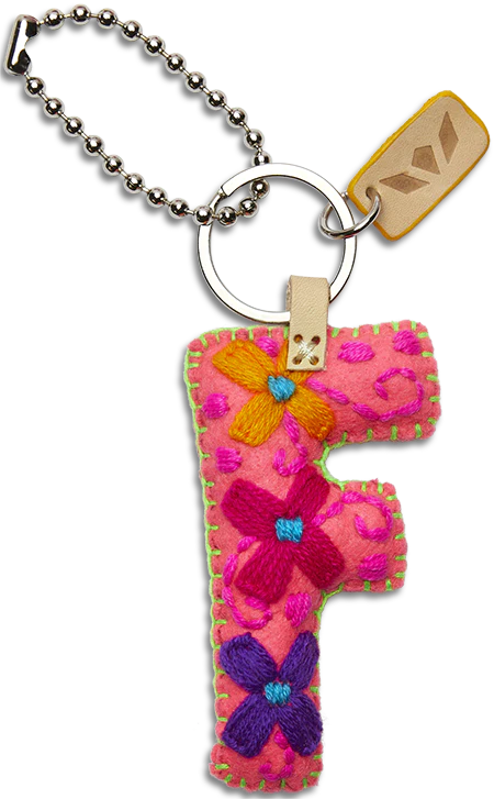 PINK FELT CHARM INITIAL F