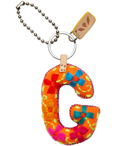 ORANGE FELT CHARM INITIAL G