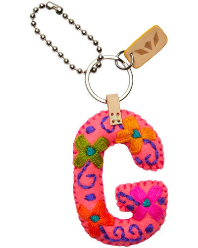 PINK FELT CHARM INITIAL G