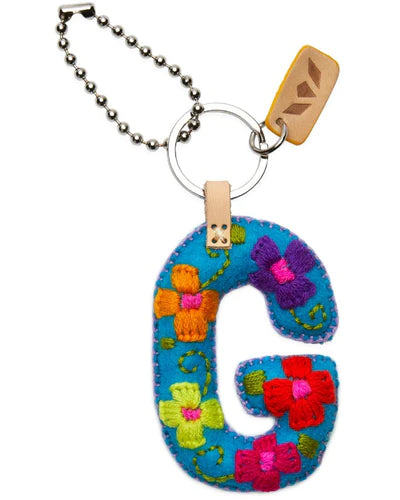 TURQUOISE FELT CHARM INITIAL G