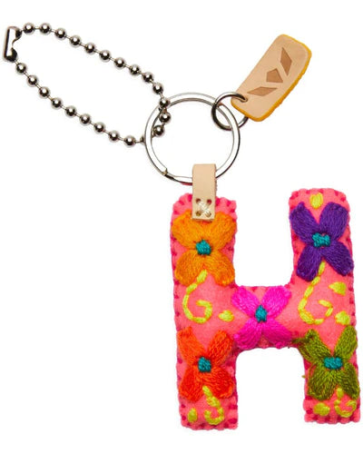 PINK FELT CHARM INITIAL H