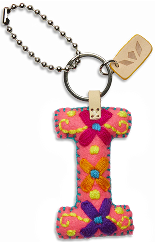 PINK FELT CHARM INITIAL I