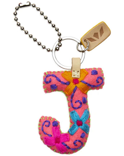 PINK FELT CHARM INITIAL J