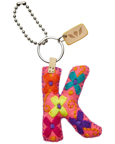 PINK FELT CHARM INITIAL K