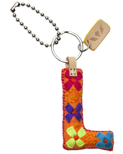 ORANGE FELT CHARM INITIAL L