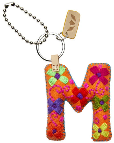 ORANGE FELT CHARM INITIAL M