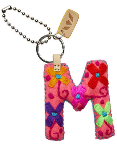 PINK FELT CHARM INITIAL M