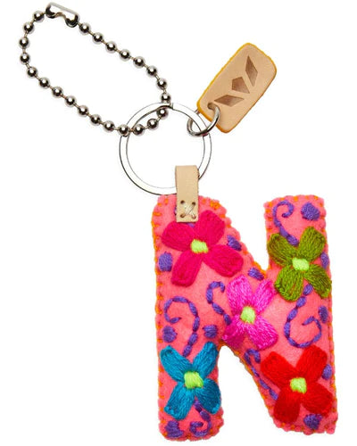 PINK FELT CHARM INITIAL N