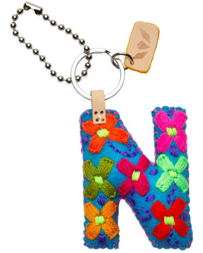 TURQUOISE FELT CHARM INITIAL N