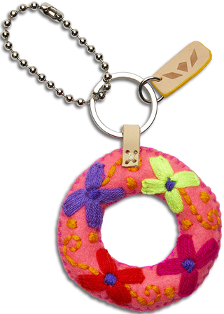 PINK FELT CHARM INITIAL O
