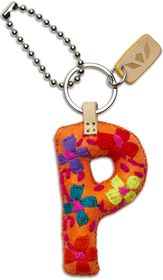 ORANGE FELT CHARM INITIAL P