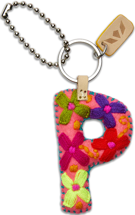 PINK FELT CHARM INITIAL P