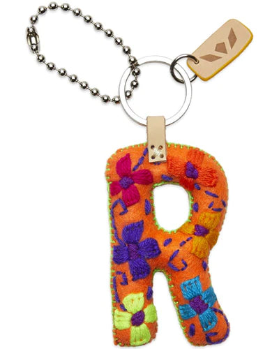 ORANGE FELT CHARM INITIAL R