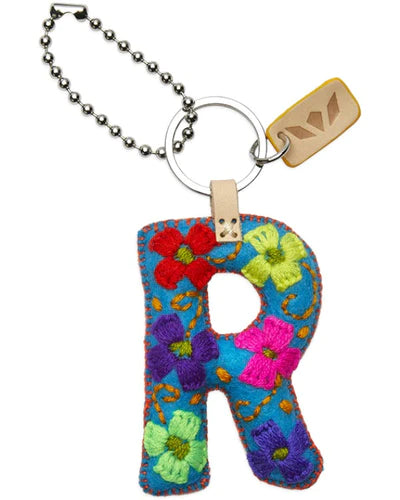 TURQUOISE FELT CHARM INITIAL R