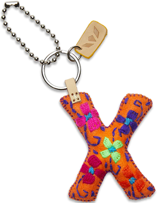 ORANGE FELT CHARM INITIAL X
