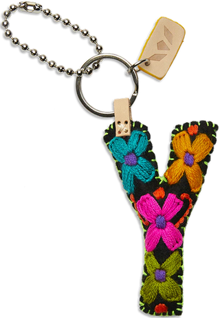BLACK FELT CHARM INITIAL Y