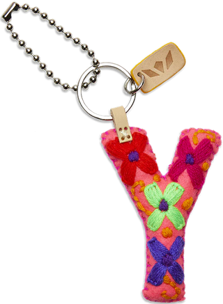 PINK FELT CHARM INITIAL Y