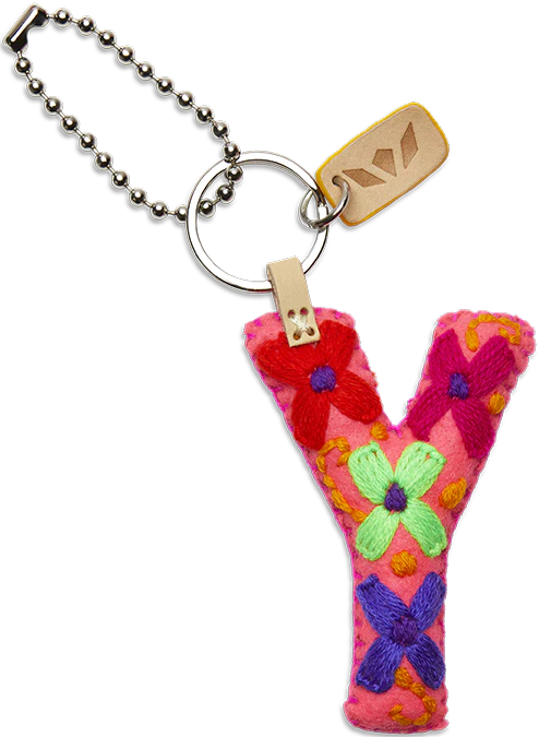 PINK FELT CHARM INITIAL Y