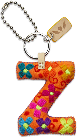 ORANGE FELT CHARM INITIAL Z