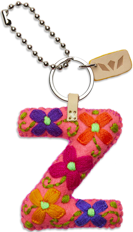 PINK FELT CHARM INITIAL Z