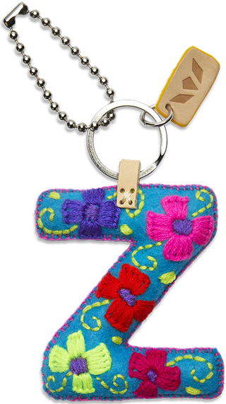 TURQUOISE FELT CHARM INITIAL Z