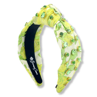 CITRUS BROCADE HEADBAND WITH CRYSTALS